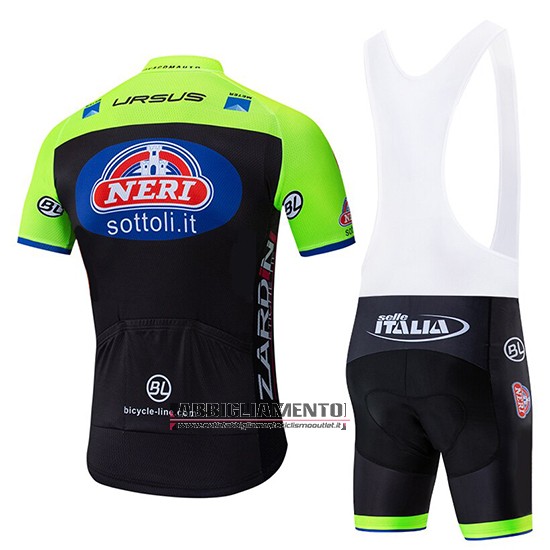 Abbigliamento Neri Italia 2019 Manica Corta e Pantaloncino Con Bretelle Verde Nero - Clicca l'immagine per chiudere